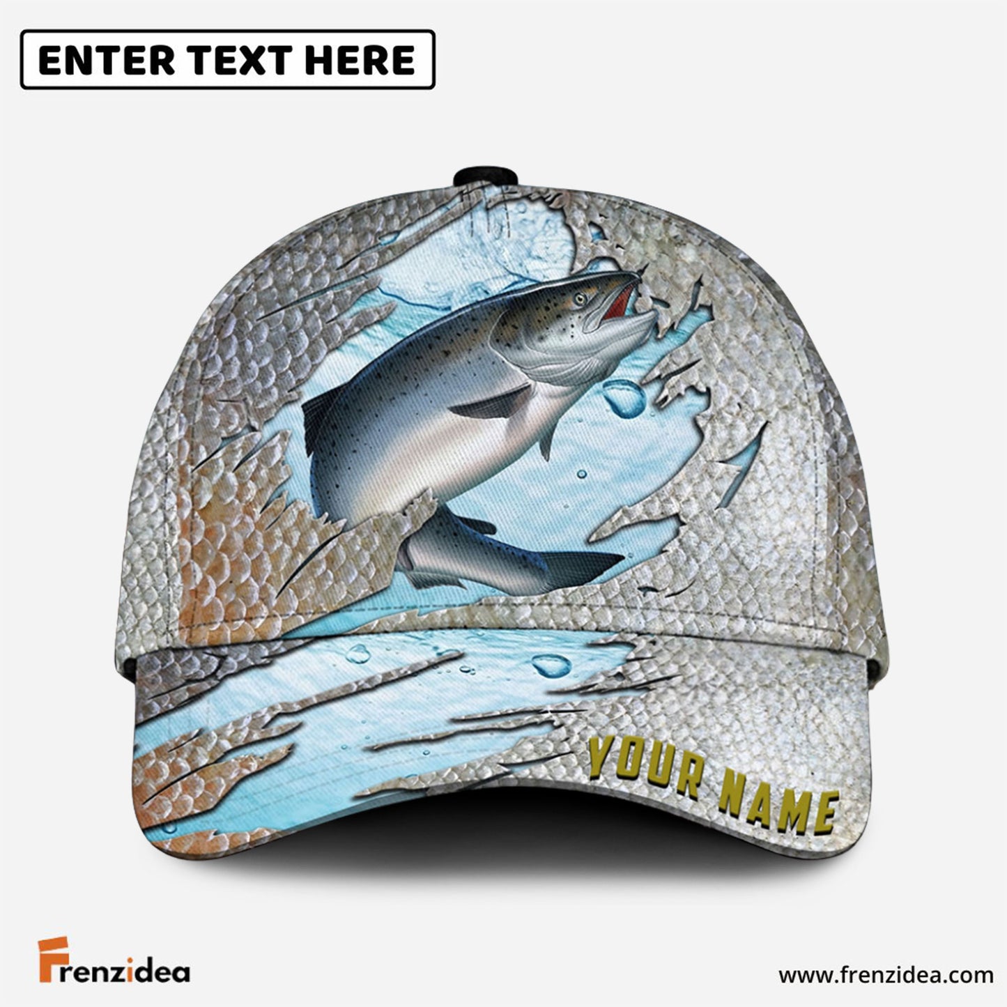 Frenzidea Salmon Fish Cool Fishing Personalized Cap