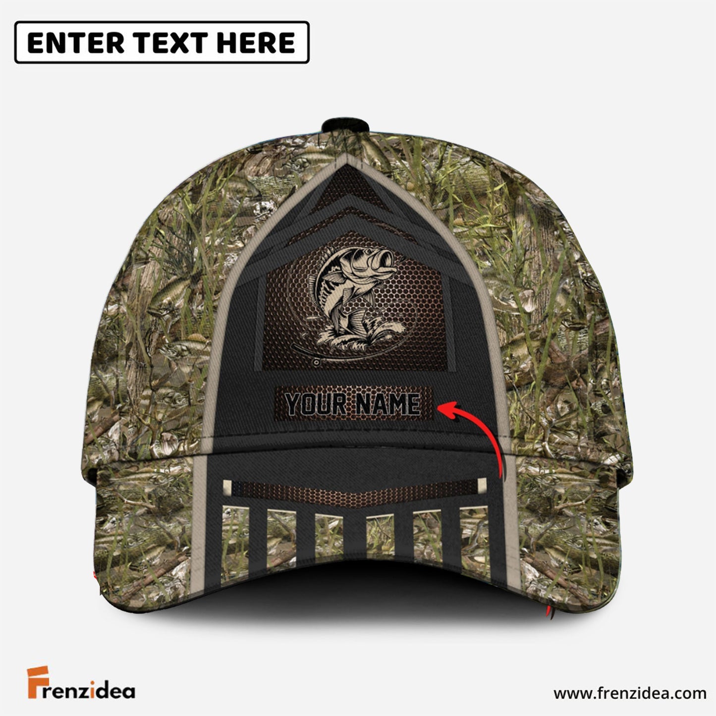 Frenzidea Personalized Bass Fishing Camo Classic Cap