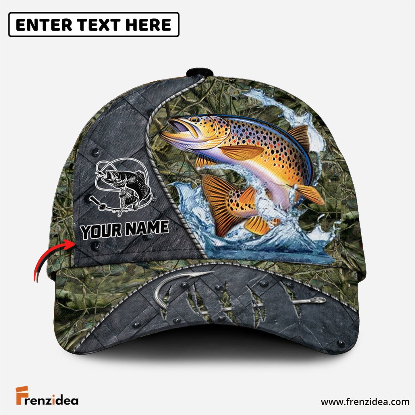 Frenzidea Personalized Trout Fishing Cap