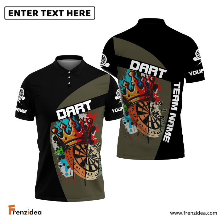 Frenzidea King Of Dart Personalized Name 3D Shirt