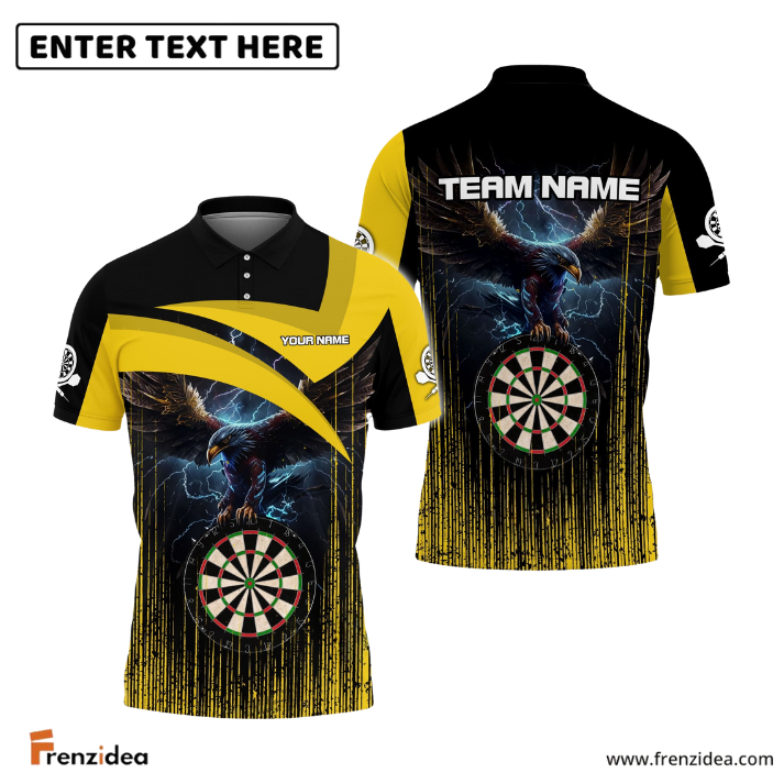 Frenzidea Dart Board Eagle Personalized Name, Team Name 3D Shirt (4 Colors)