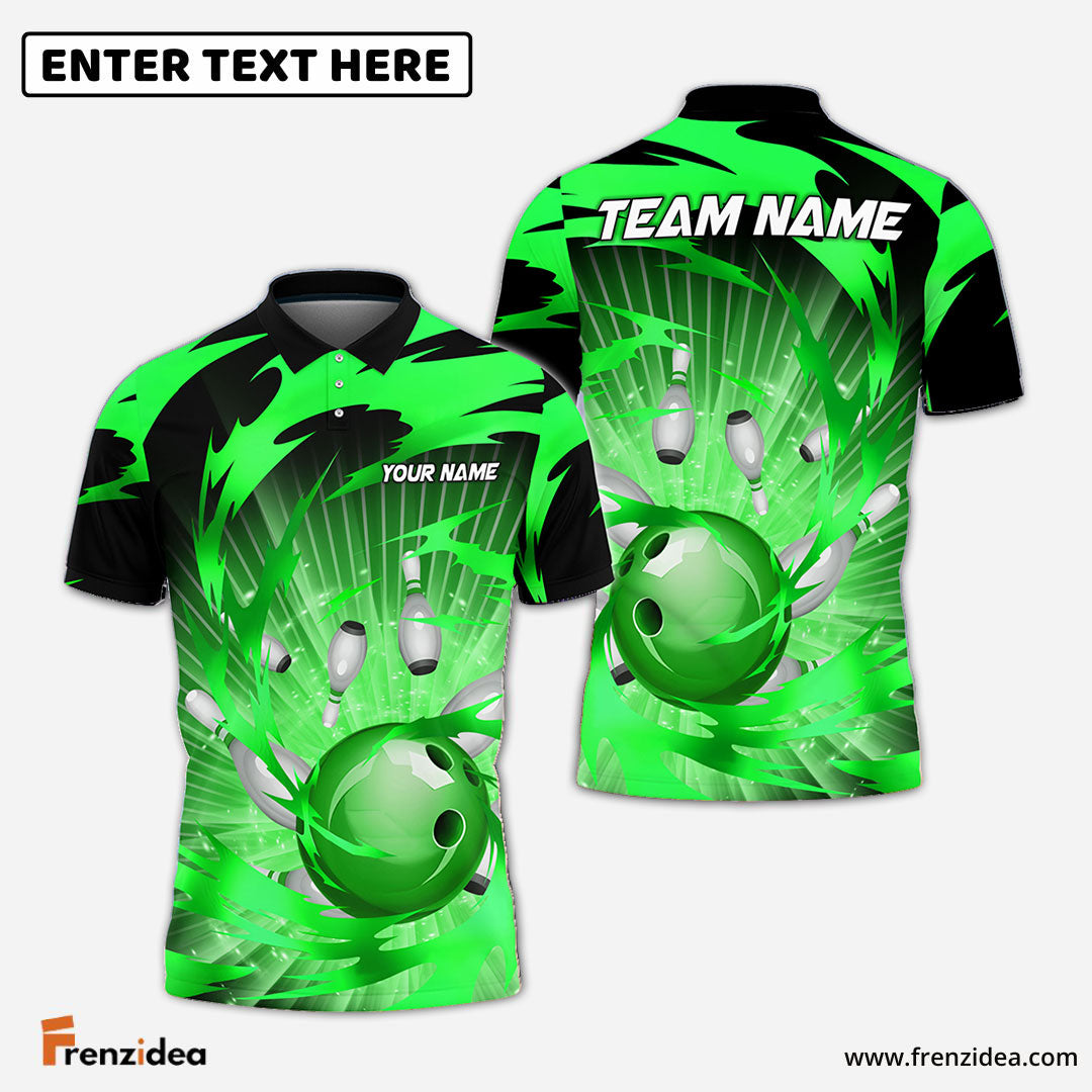 Frenzidea Bowling And Pins Tornado Throw Customized Name 3D Shirt ( 5 Colors)