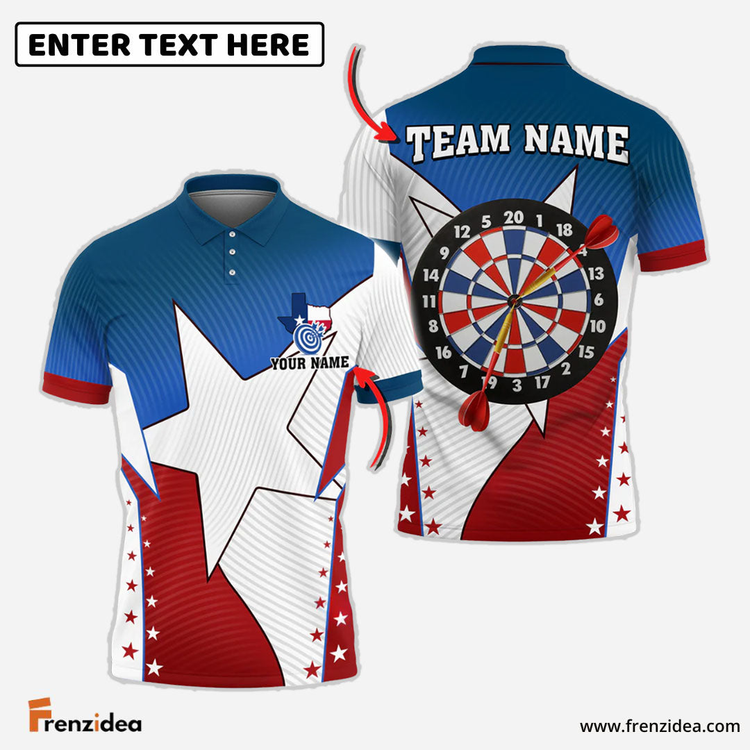 frenzidea Texas Darts Eagle Personalized Name, Team Name 3D Shirt