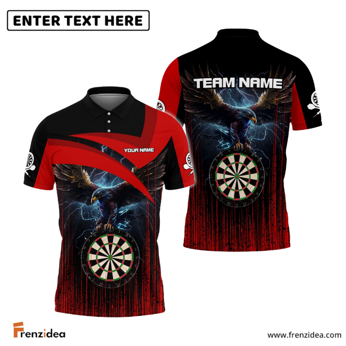 Frenzidea Dart Board Eagle Personalized Name, Team Name 3D Shirt (4 Colors)