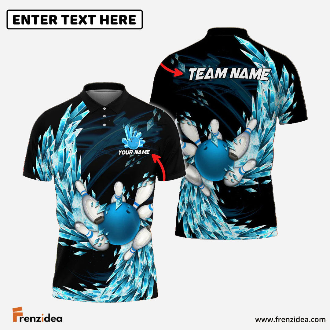 Frenzidea Bowling And Pins Ice Breath Pattern Customized Name 3D Shirt (4 Colors)