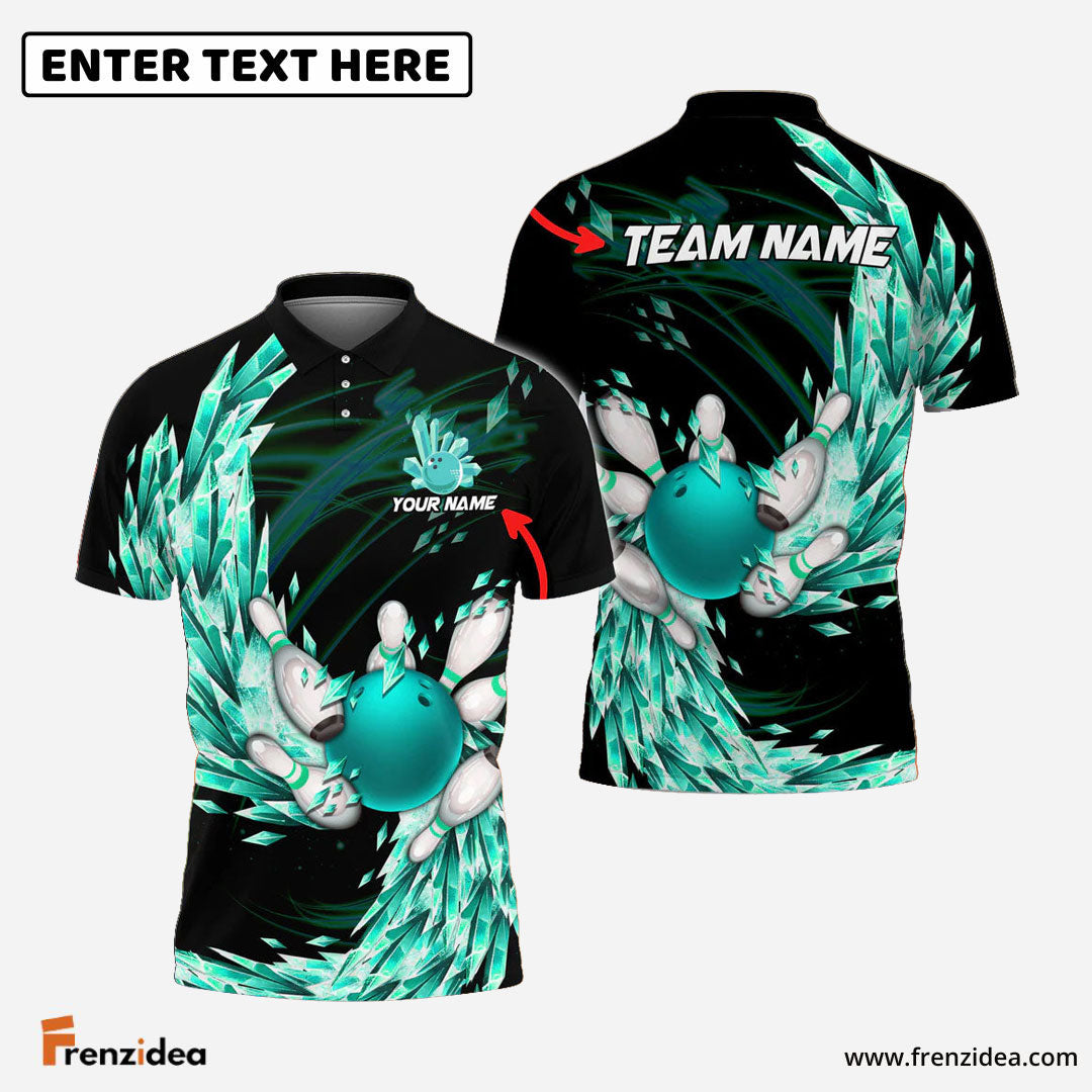 Frenzidea Bowling And Pins Ice Breath Pattern Customized Name 3D Shirt (4 Colors)
