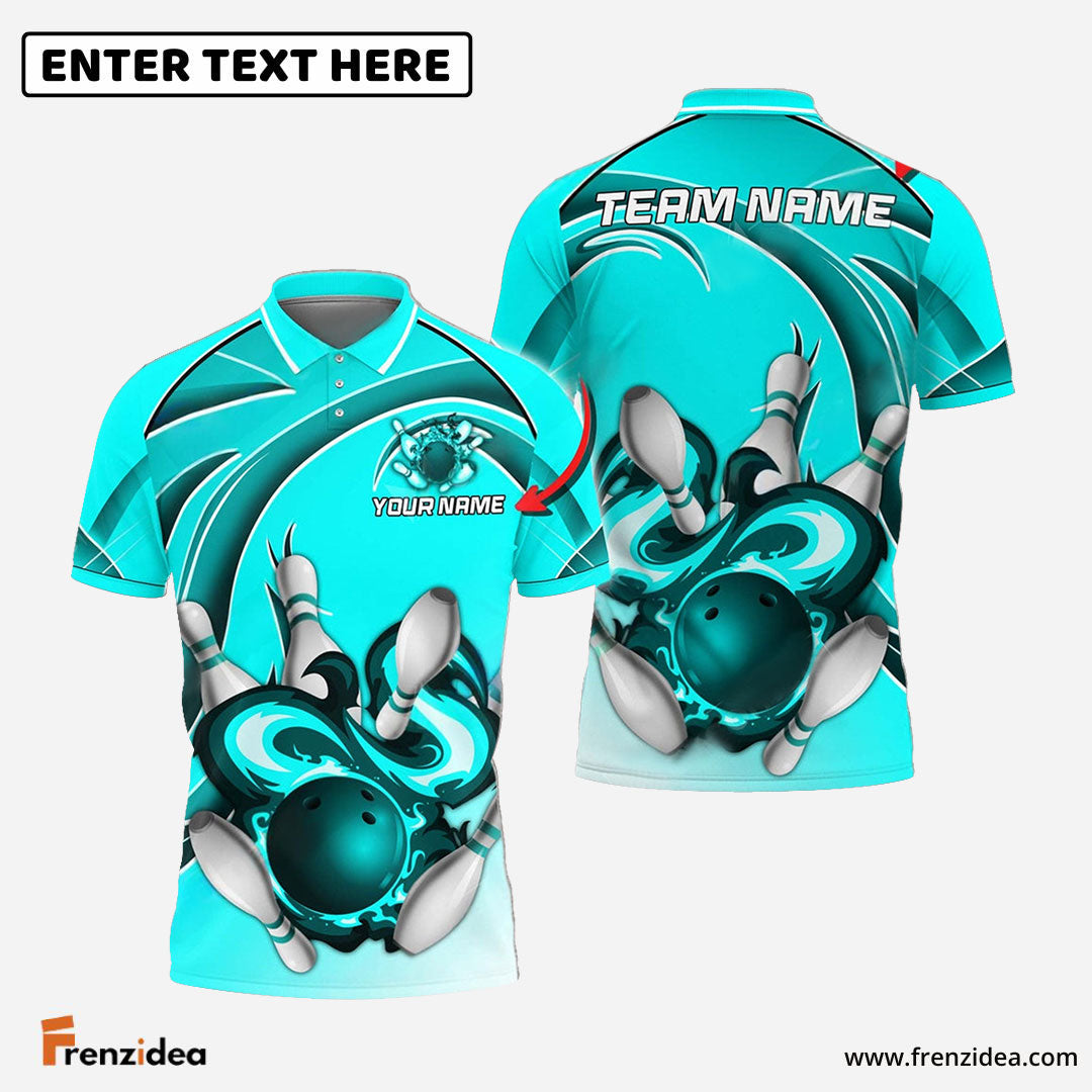 Frenzidea Bowling And Pins Super Strong Throw Customized Name 3D Shirt (4 Colors)