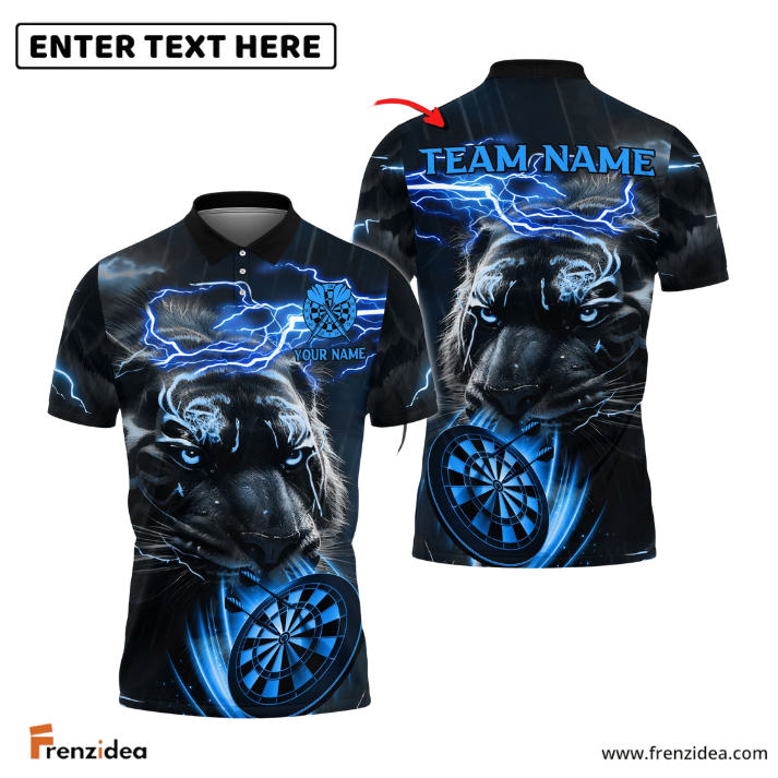 Frenzidea Darts Storm Tiger Personalized Name, Team Name 3D Shirt (4 Colors)