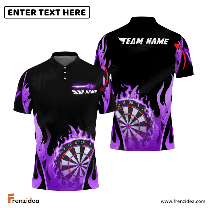Frenzidea Darts Flaming Board Personalized Name, Team Name 3D Shirt (4 Colors)