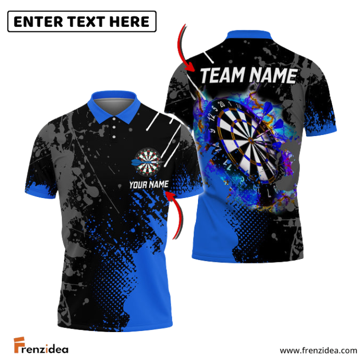 Frenzidea Paint Style Darts Personalized Name, Team Name 3D Shirt (4 Colors)