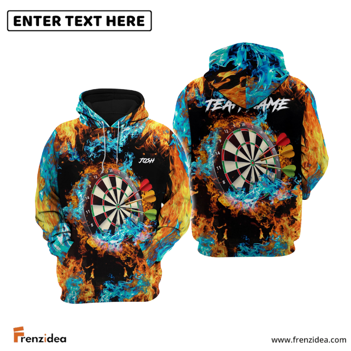 Frenzidea Dart Fire & Water Personalized Name 3D Hoodie