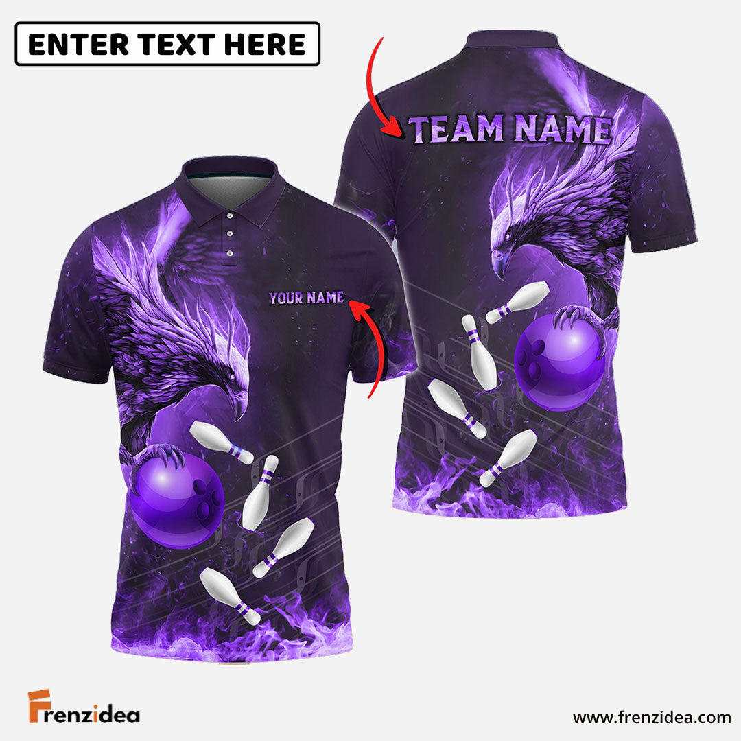 Frenzidea Bowling And Pins Fire Phoenix Customized Name 3D Shirt (4 Colors)