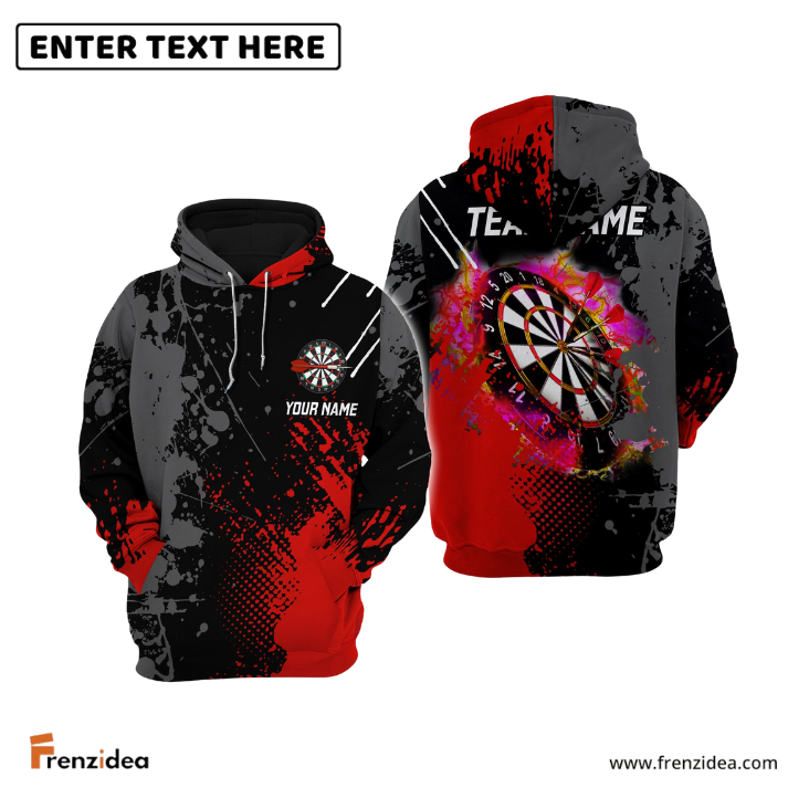 frenzidea Red Dart Board Personalized Darts Hoodie
