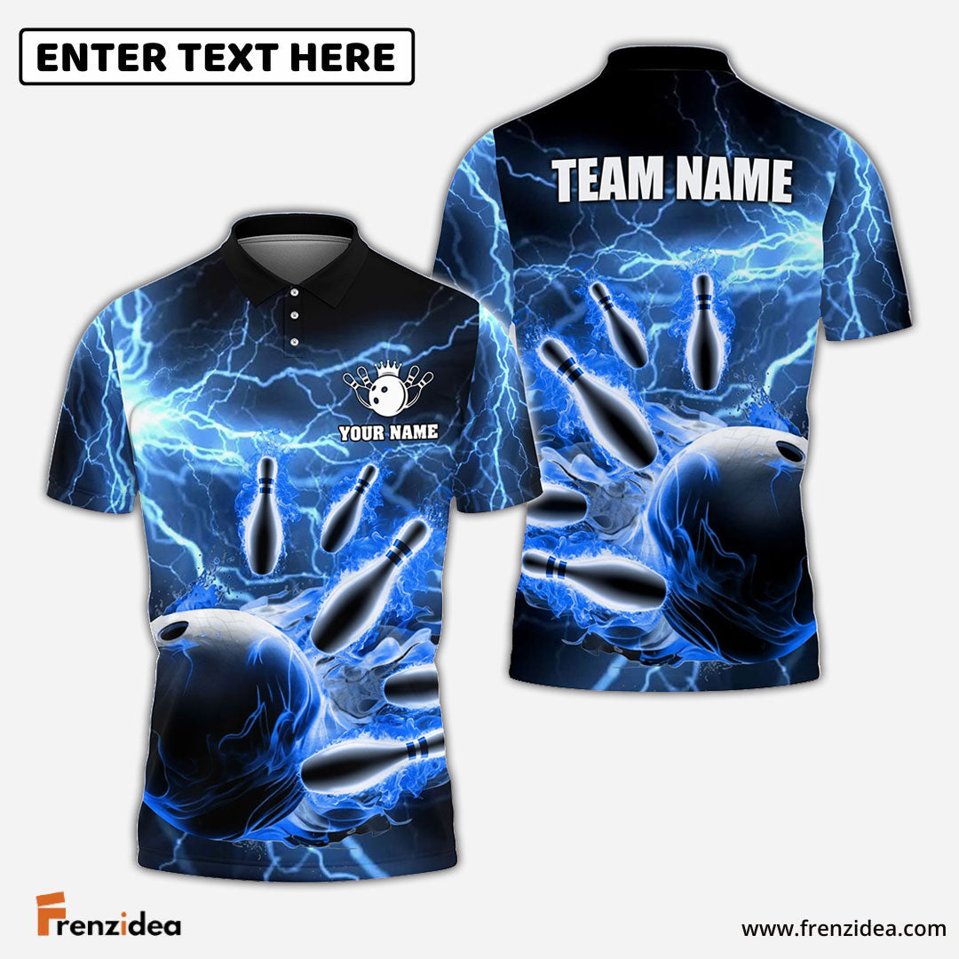 Frenzidea Personalized Name and Team Name Thunder Color Bowling Player Multicolor 3D Shirt