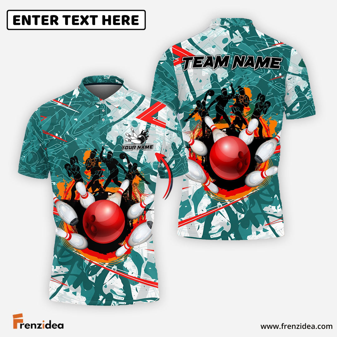 Frenzidea Bowling And Pins Around The World Customized Name 3D Shirt (4 Colors)