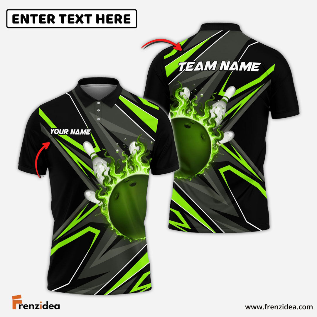 Frenzidea Bowling And Pins Shockwave Customized Name 3D Shirt ( 6 Colors)
