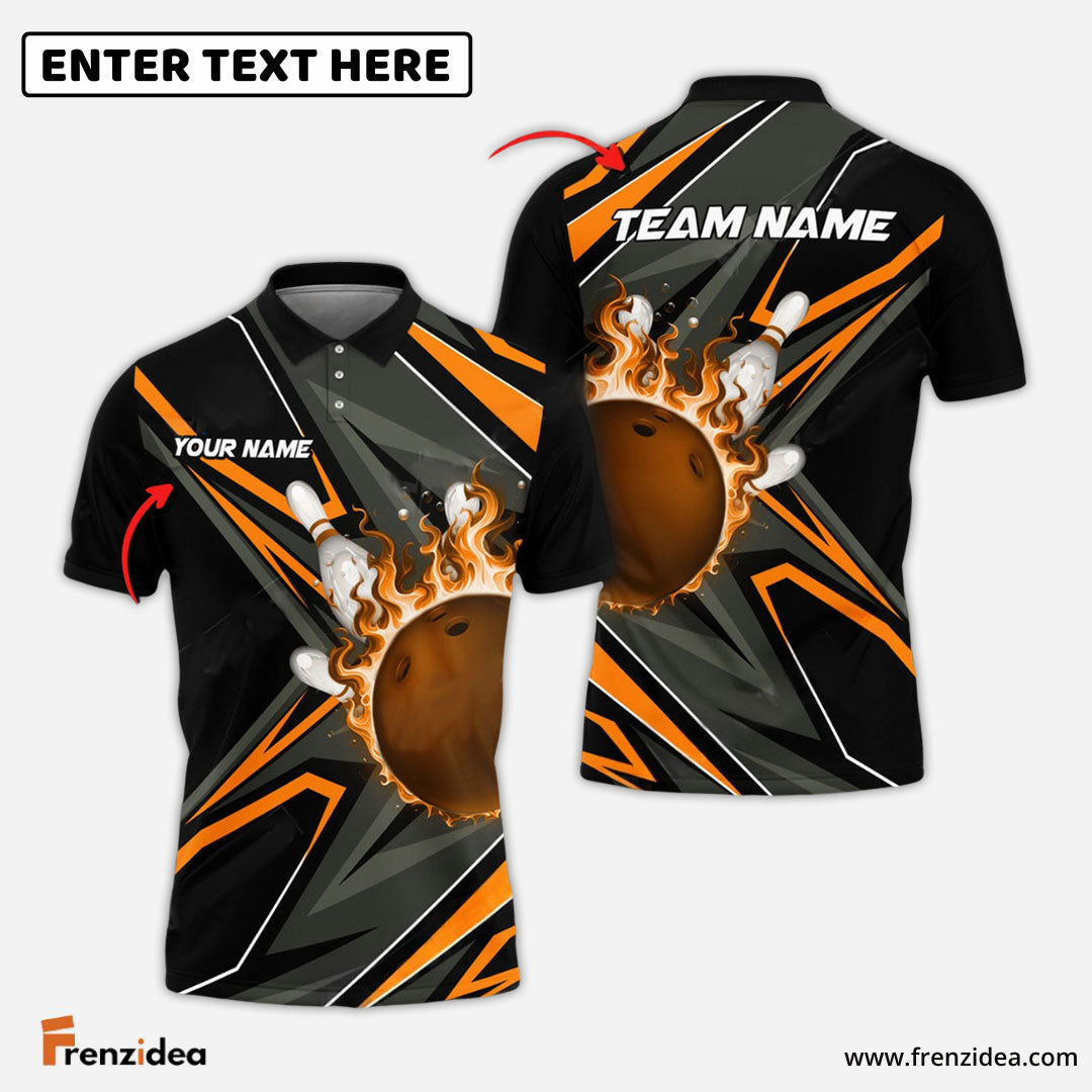 Frenzidea Bowling And Pins Shockwave Customized Name 3D Shirt ( 6 Colors)