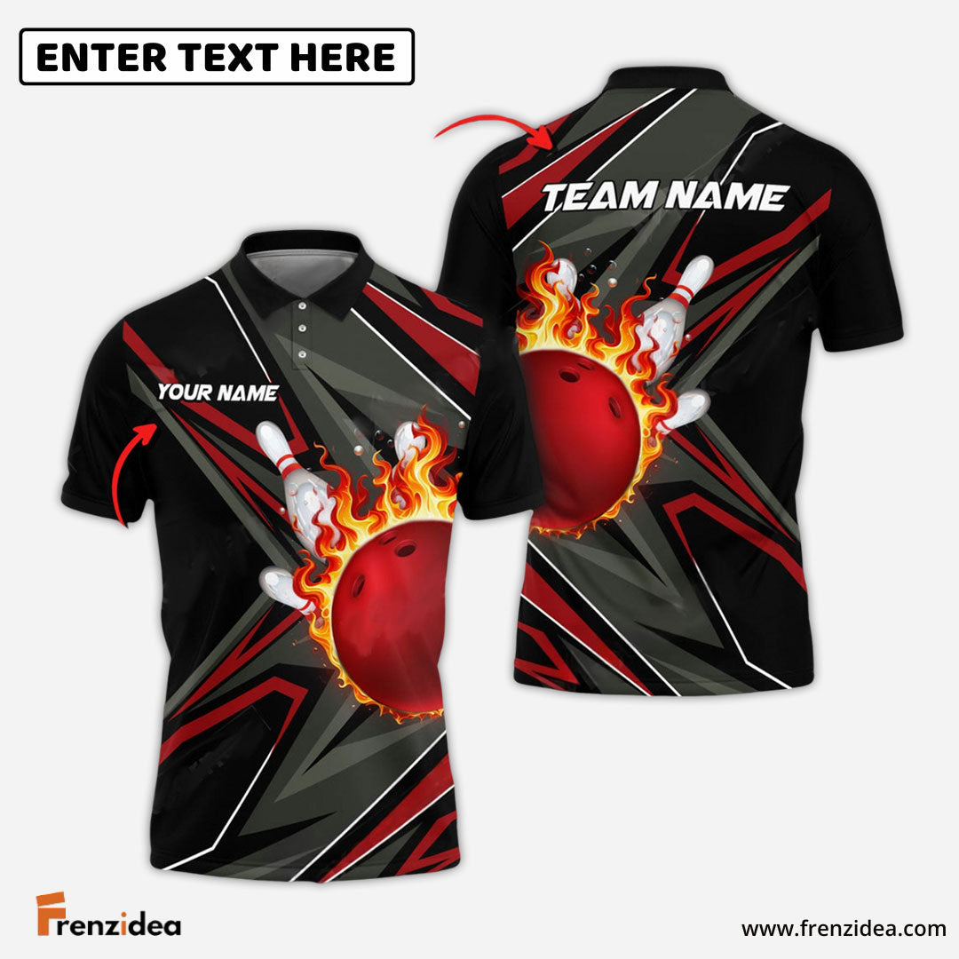 Frenzidea Bowling And Pins Shockwave Customized Name 3D Shirt ( 6 Colors)