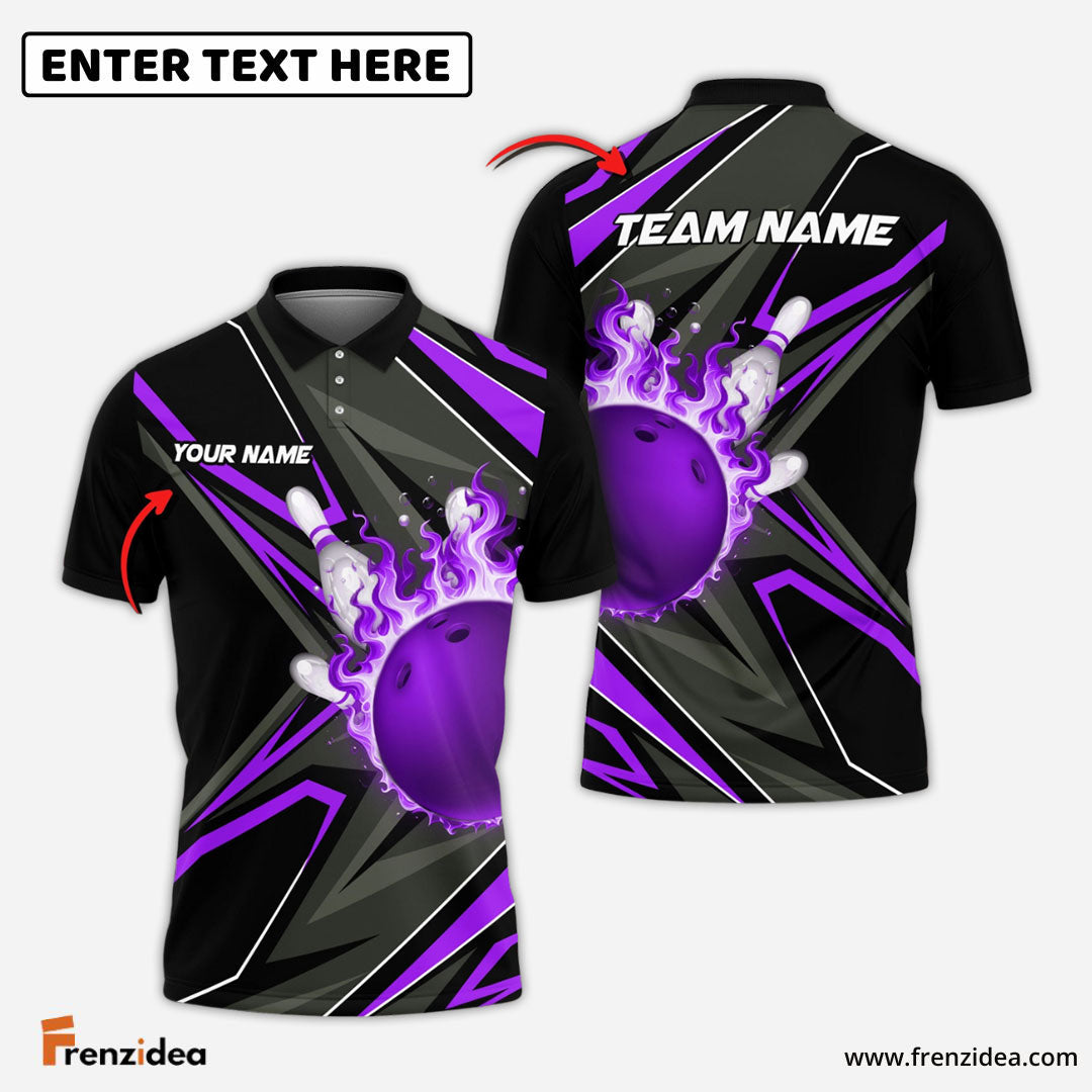 Frenzidea Bowling And Pins Shockwave Customized Name 3D Shirt ( 6 Colors)