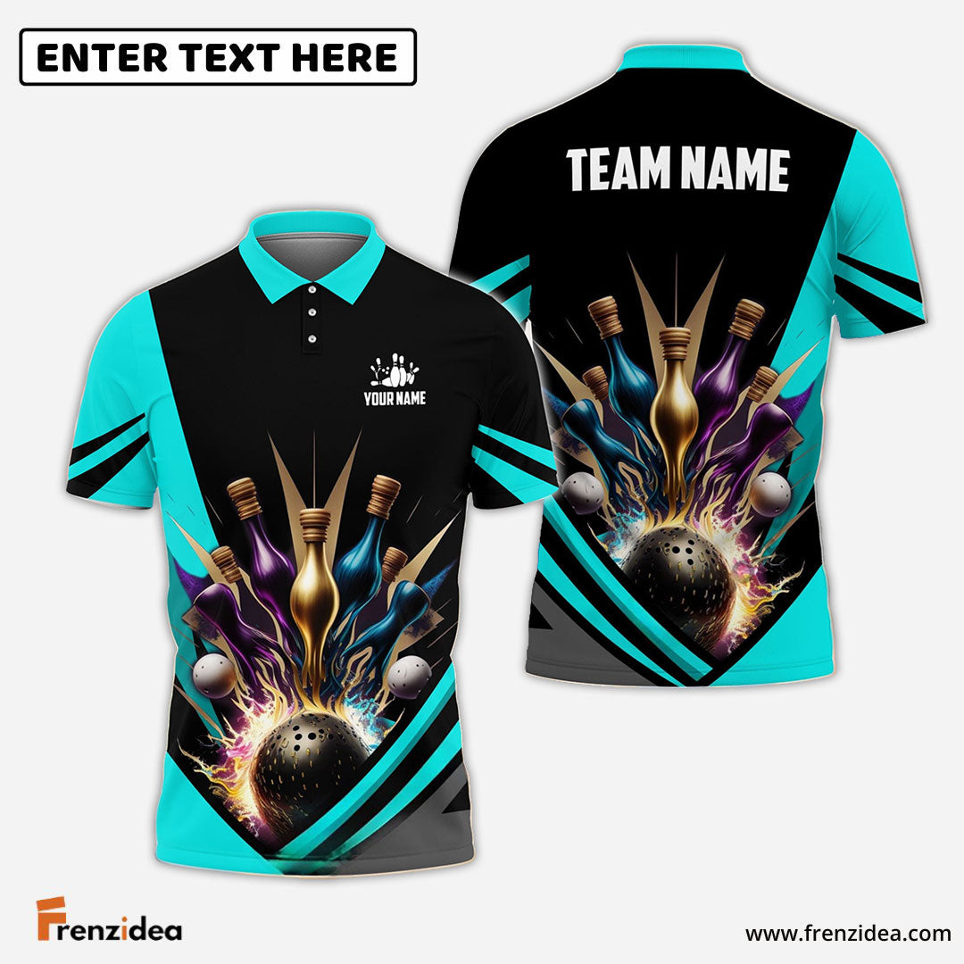 Frenzidea Bowling And Pins Winner Customized Name 3D Shirt (4 Colors)