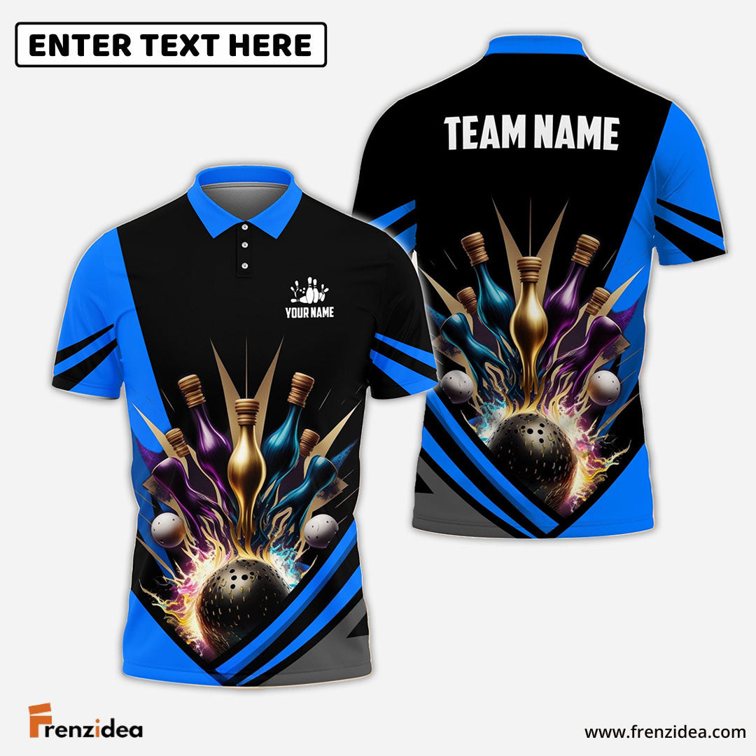 Frenzidea Bowling And Pins Winner Customized Name 3D Shirt (4 Colors)