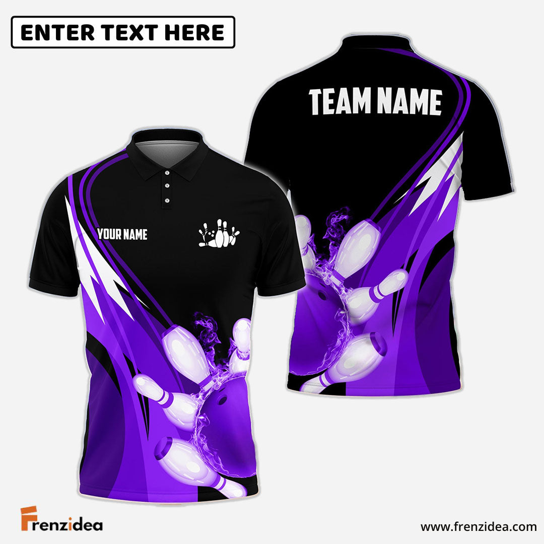 Frenzideas Bowling And Pins Vintage Fox Customized Name 3D Shirt (4 Colors)
