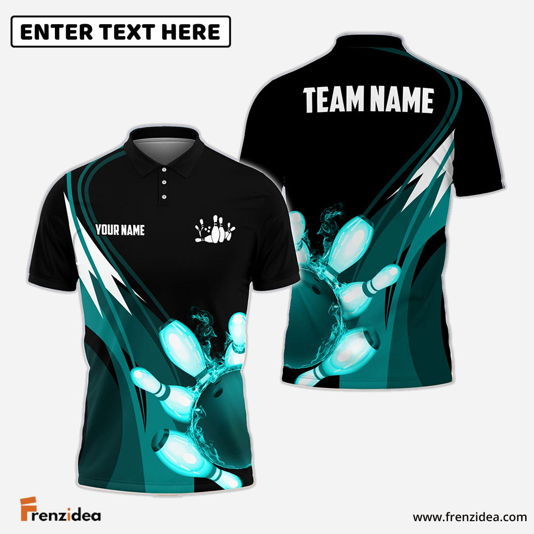 Frenzideas Bowling And Pins Vintage Fox Customized Name 3D Shirt (4 Colors)