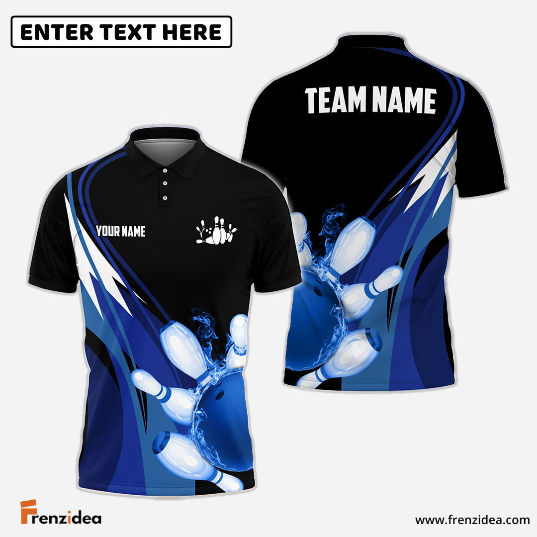 Frenzideas Bowling And Pins Vintage Fox Customized Name 3D Shirt (4 Colors)