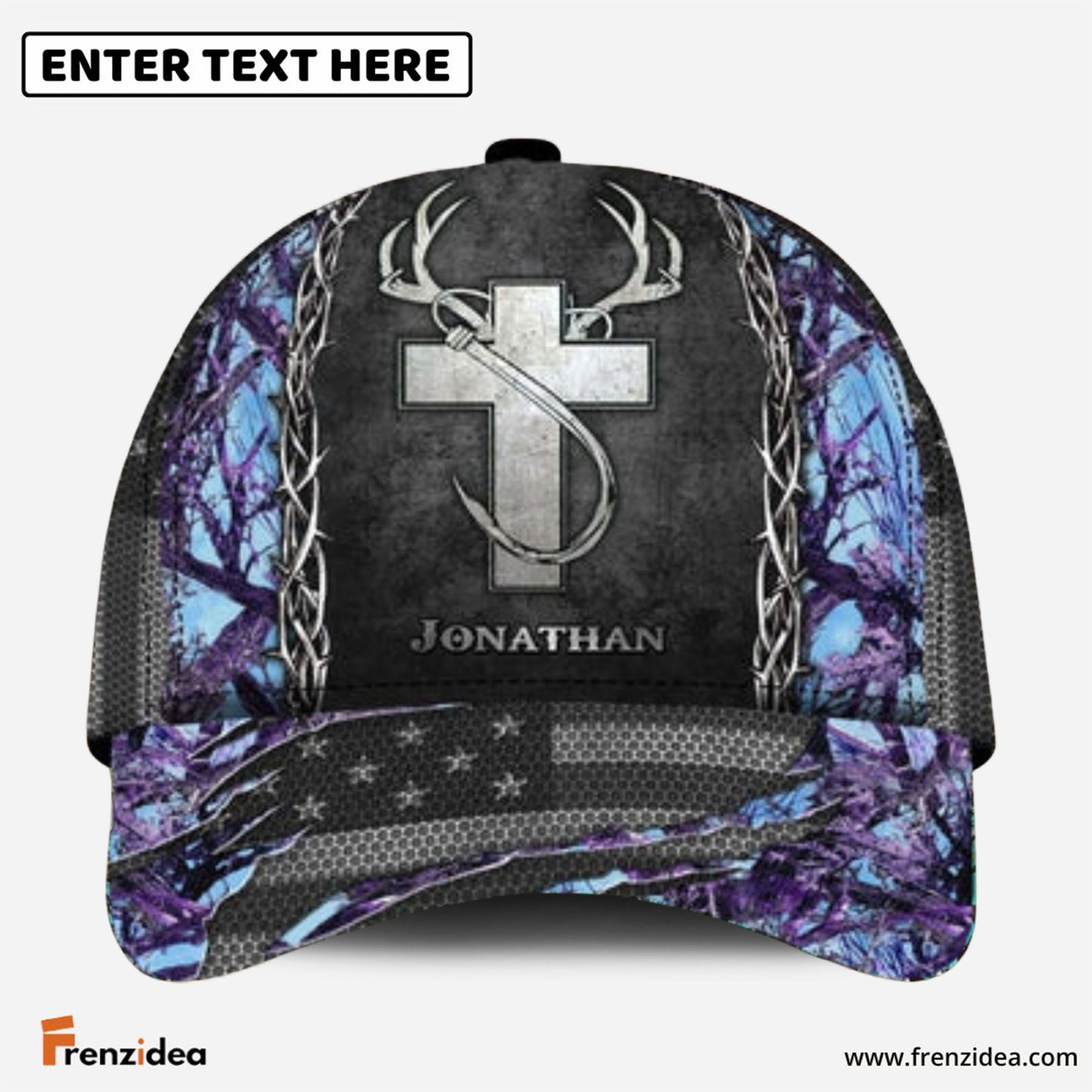 Frenzidea Personalized Name Fishing Hunting Cap (7 Colors)