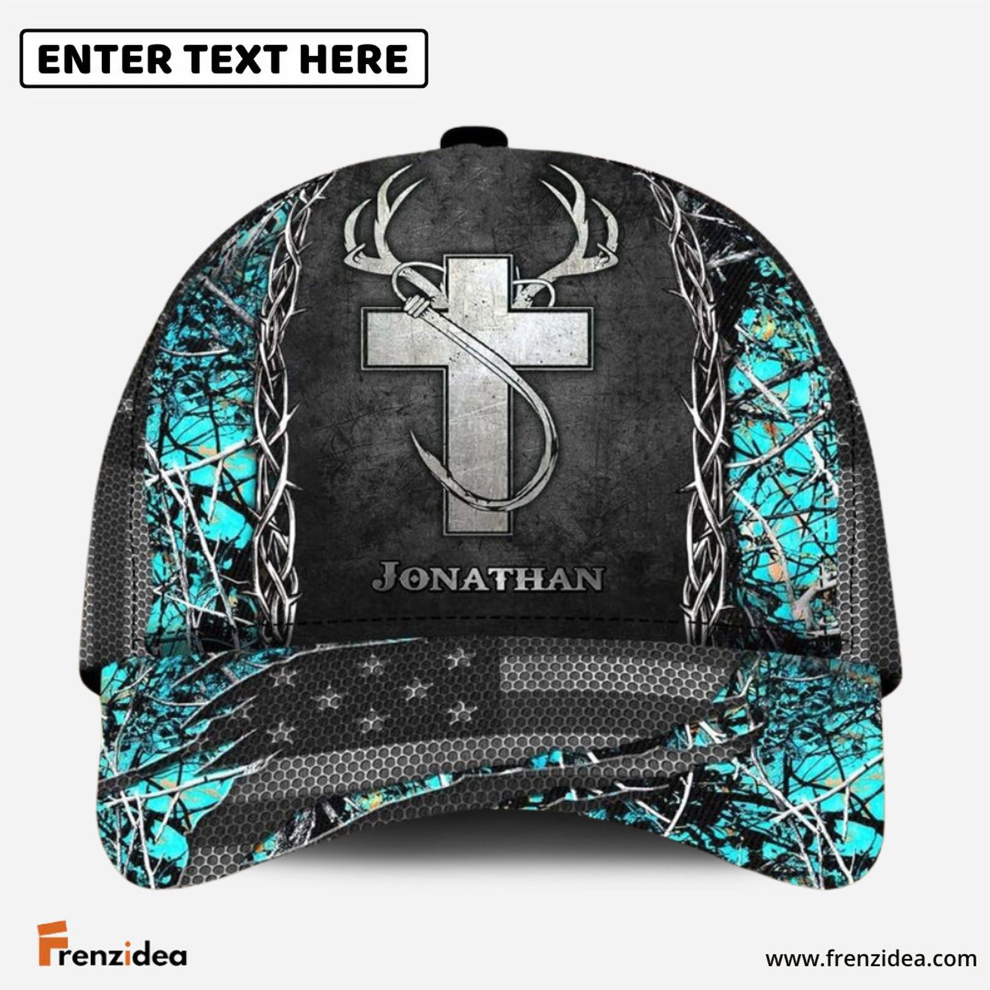Frenzidea Personalized Name Fishing Hunting Cap (7 Colors)