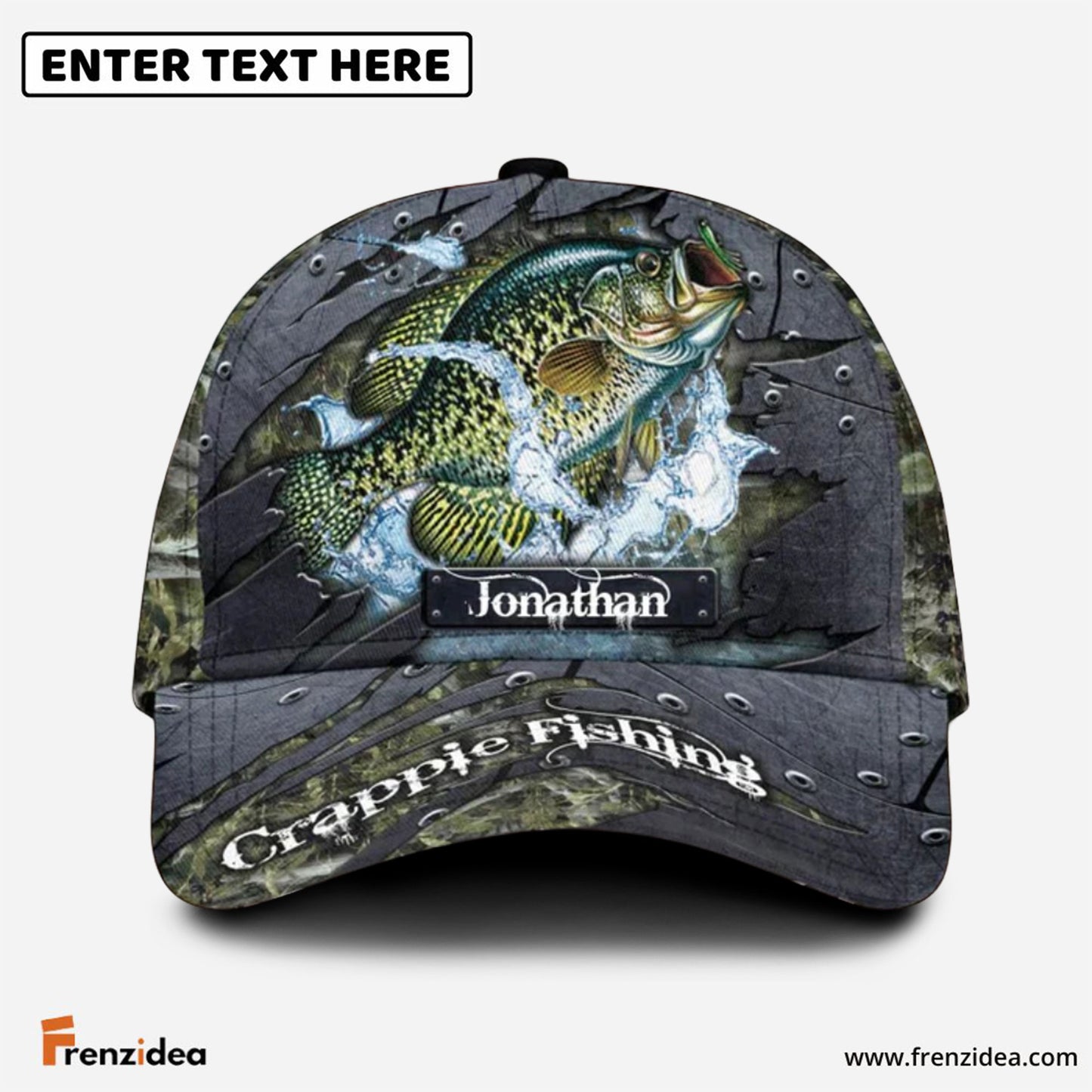 Frenzidea Personalized Crappie Fishing Cap