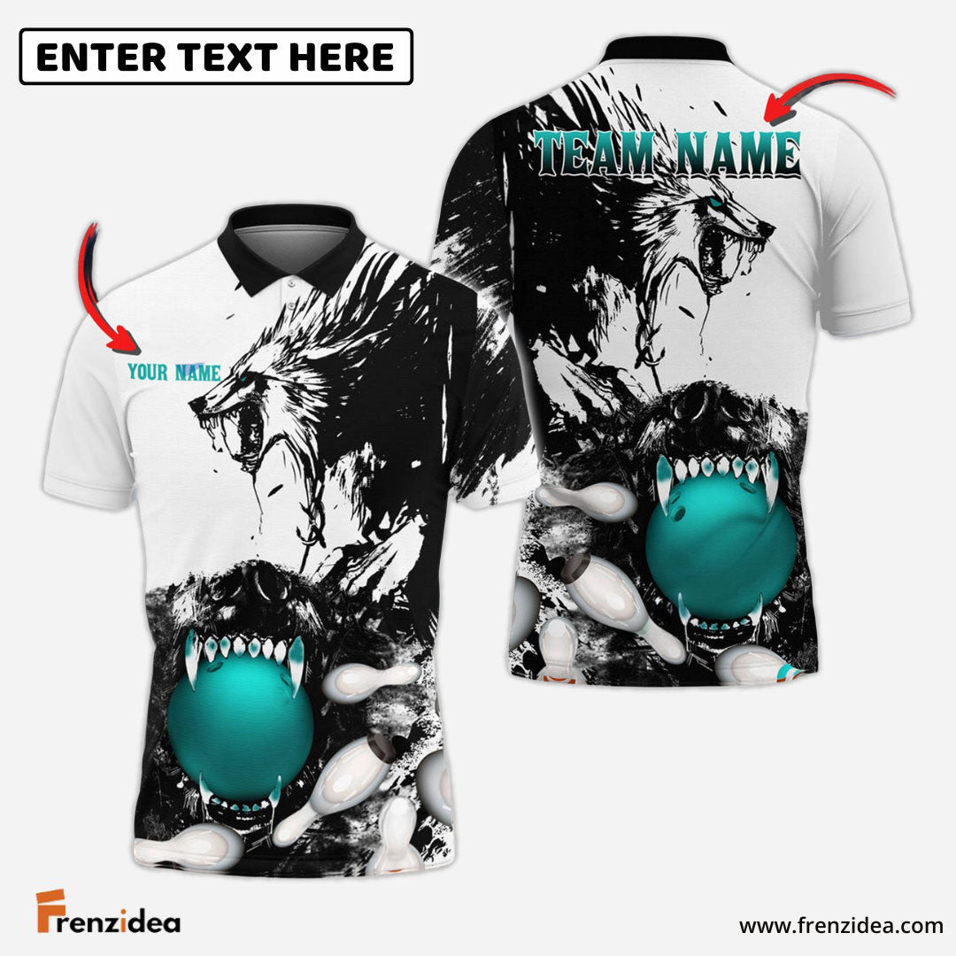 Frenzidea Bowling And Pins Bloodthirsty Old Wolf Customized Name 3D Shirt (4 Colors)