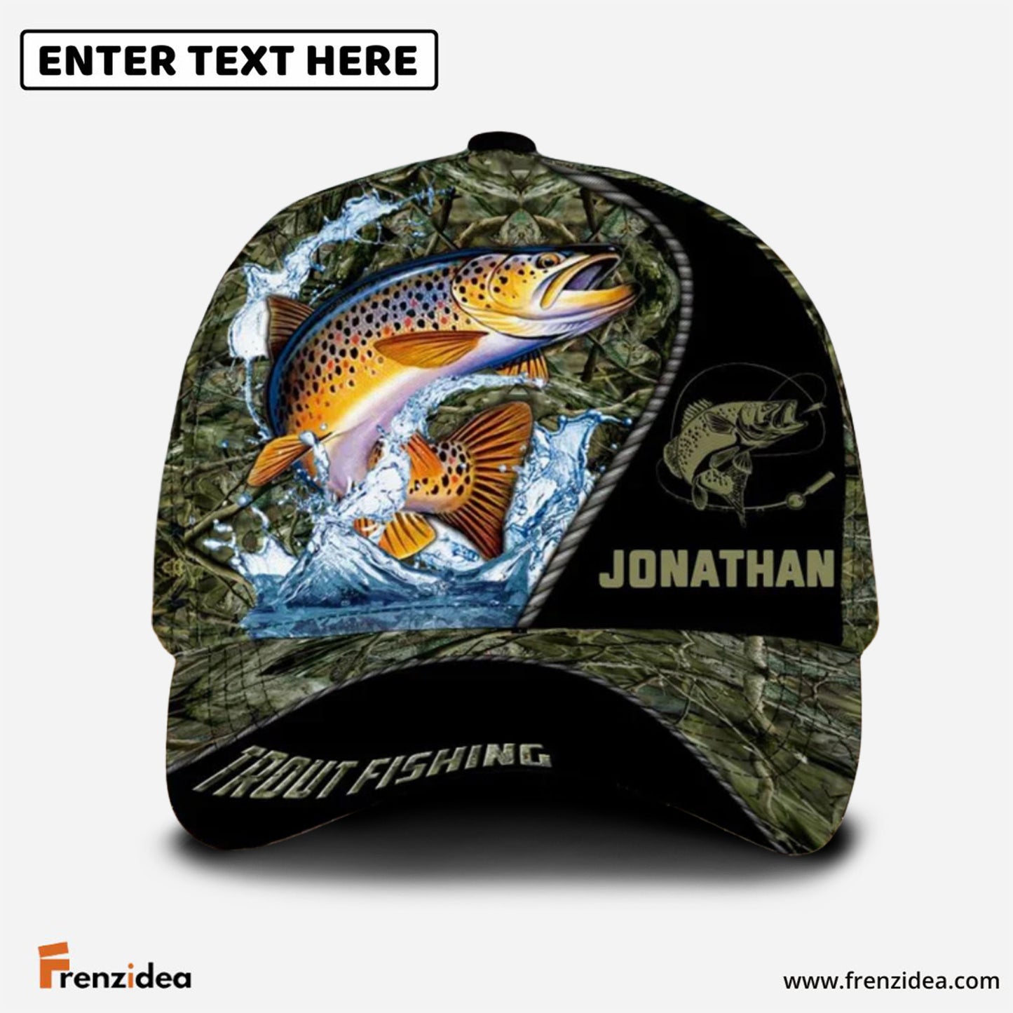 Frenzidea Personalized Trout Fishing Grass Cap
