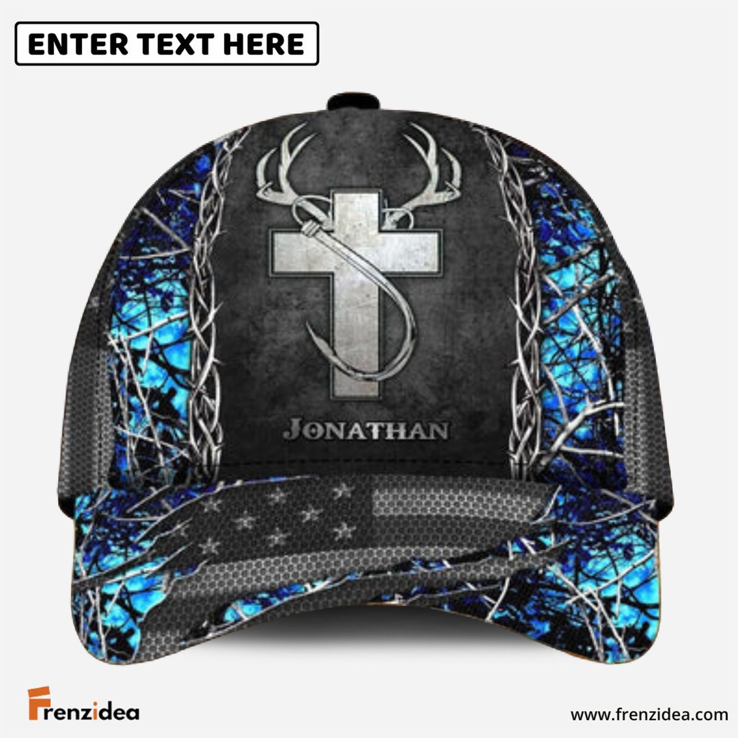 Frenzidea Personalized Name Fishing Hunting Cap (7 Colors)