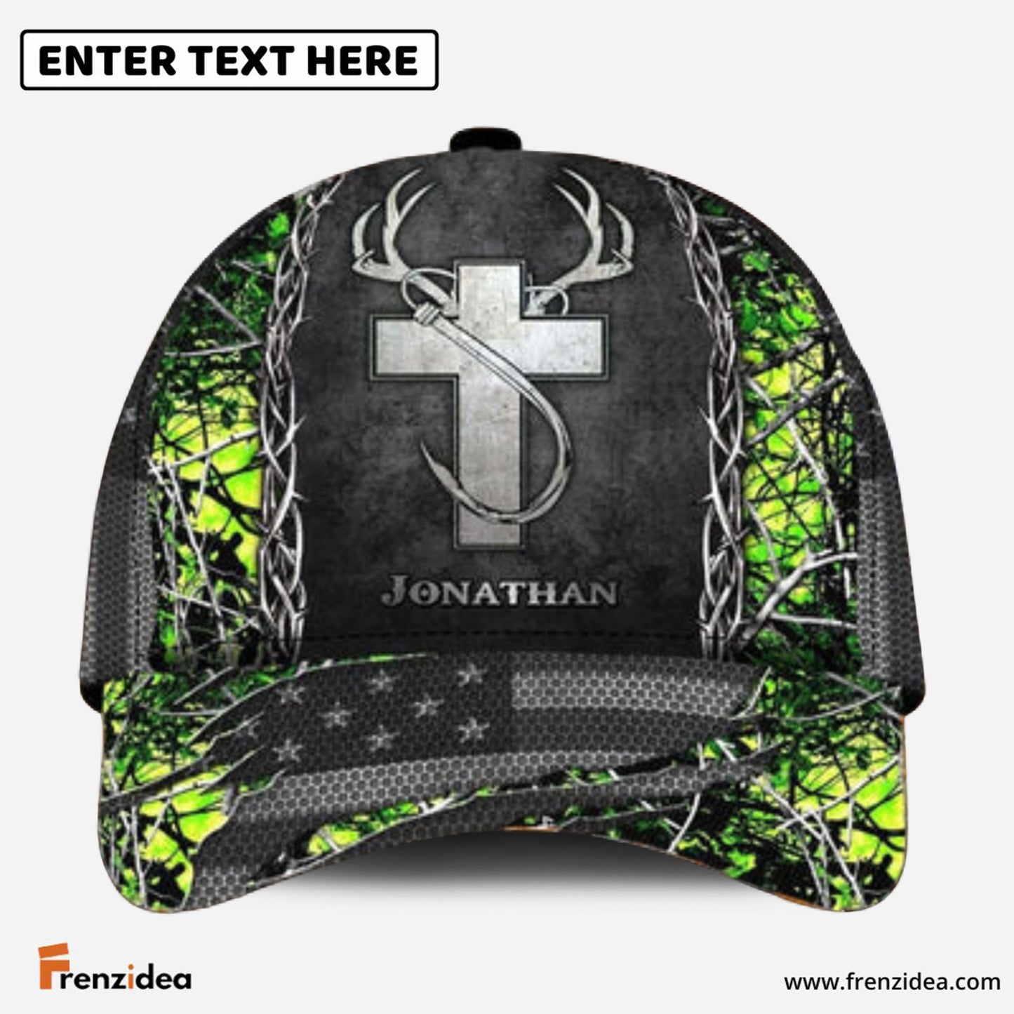 Frenzidea Personalized Name Fishing Hunting Cap (7 Colors)