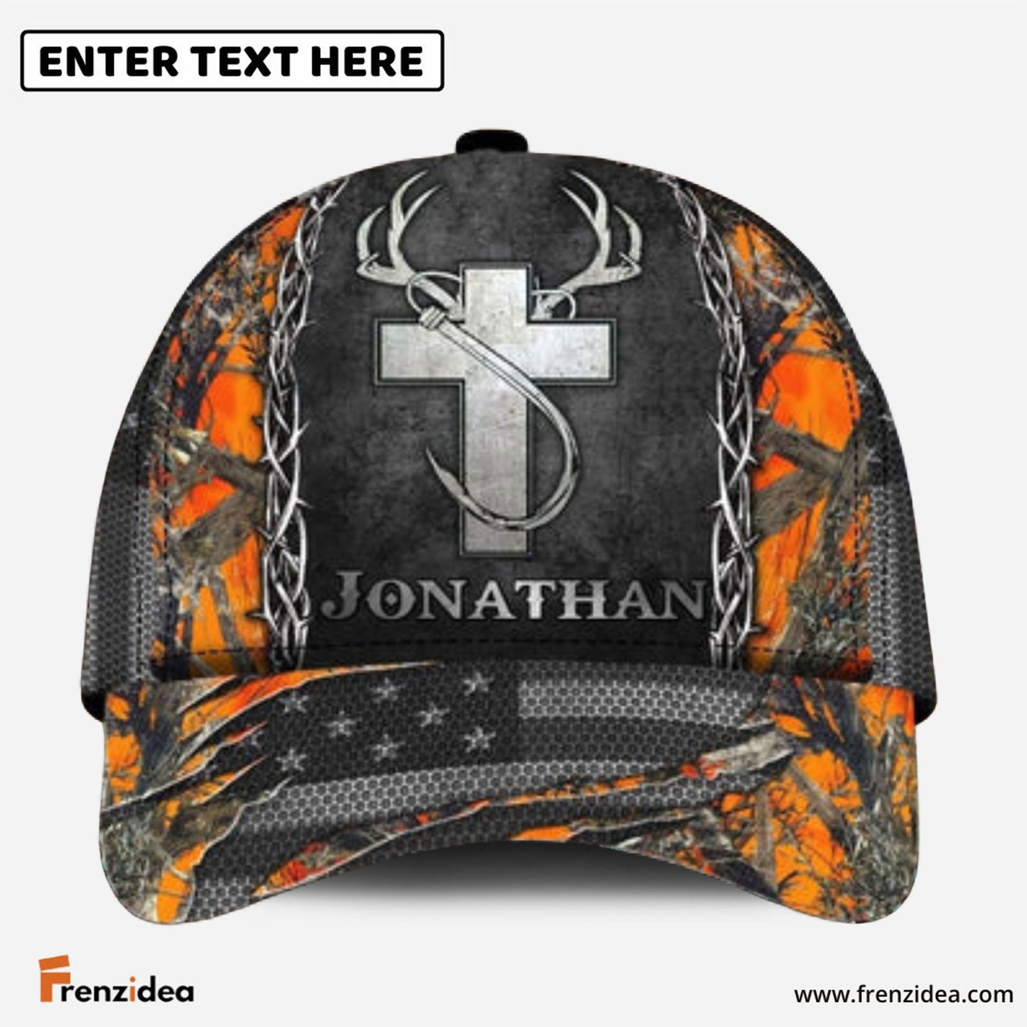 Frenzidea Personalized Name Fishing Hunting Cap (7 Colors)