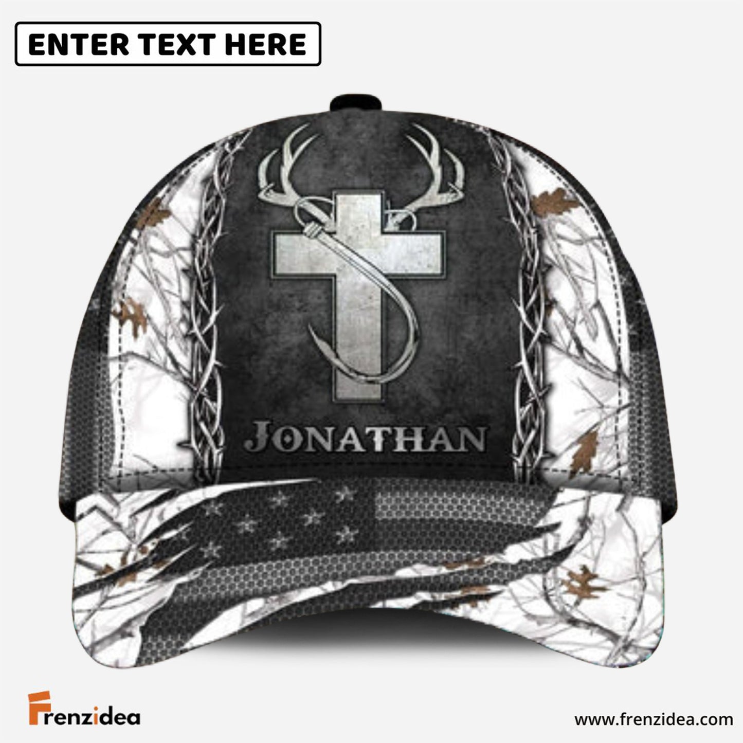 Frenzidea Personalized Name Fishing Hunting Cap (7 Colors)