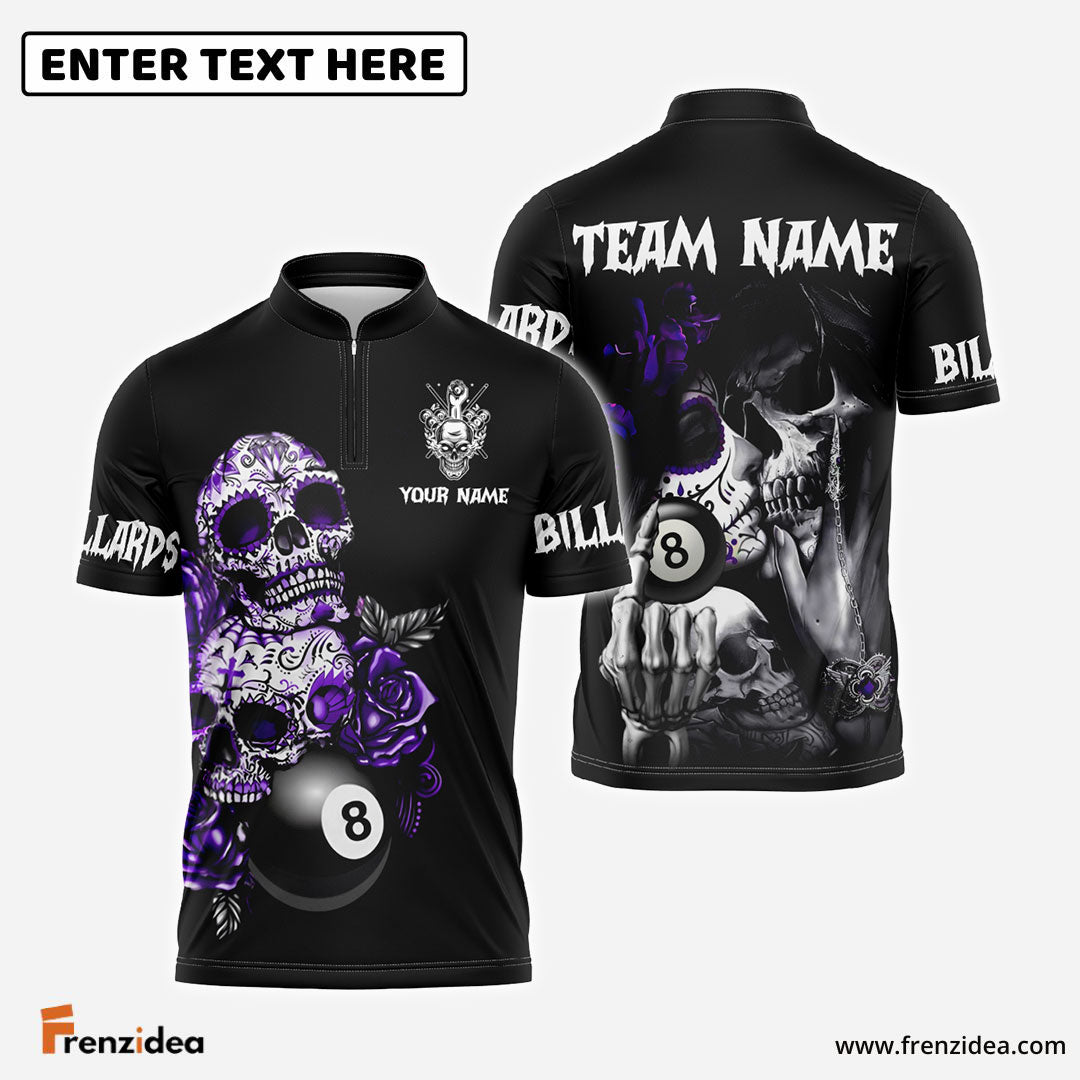 Frenzidea Billiards Ball 8 Day Of The Death Personalized Name, Team Name Unisex Shirt ( 4 Colors )