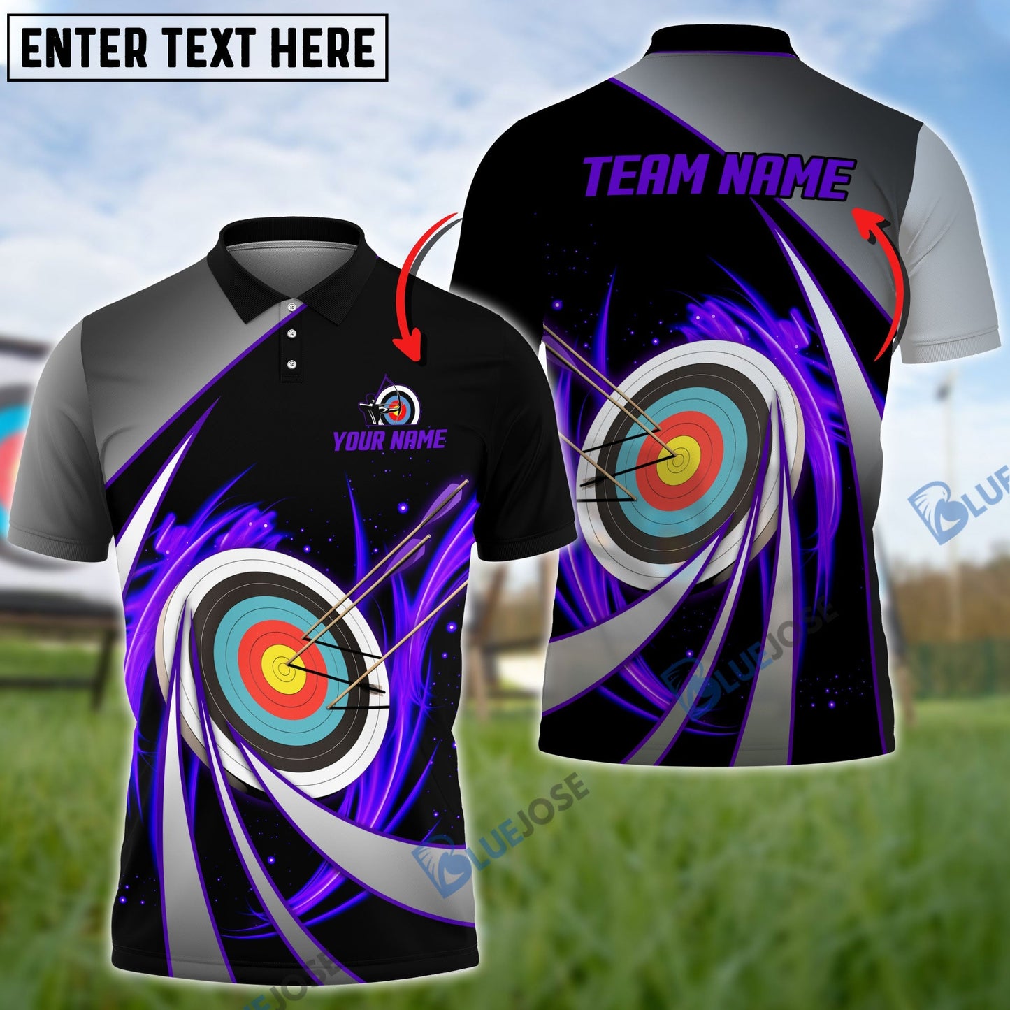 Frenzidea Flame Archery Tornado Pattern Customized Name 3D Shirt (4 Colors)
