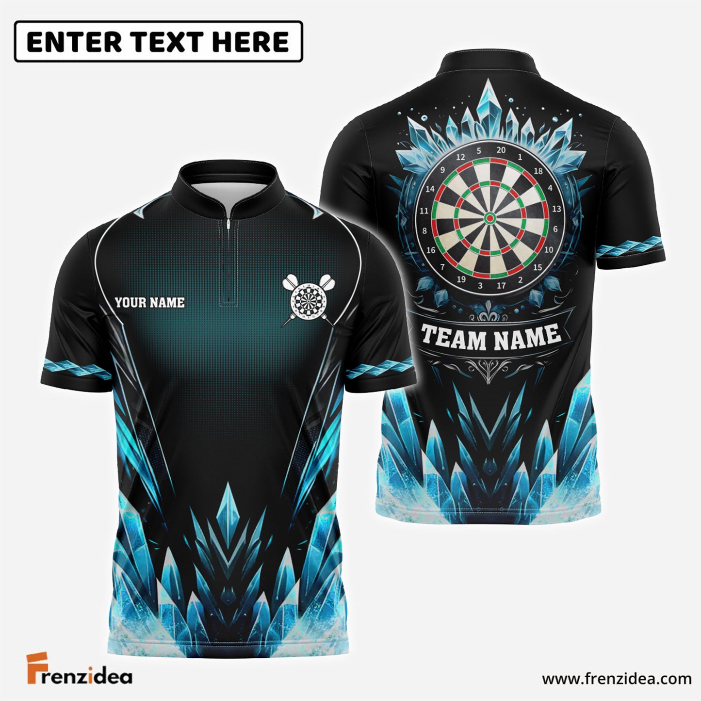 Frenzidea Darts Ice Age Personalized Name, Team Name 3D Shirt (4 Colors)