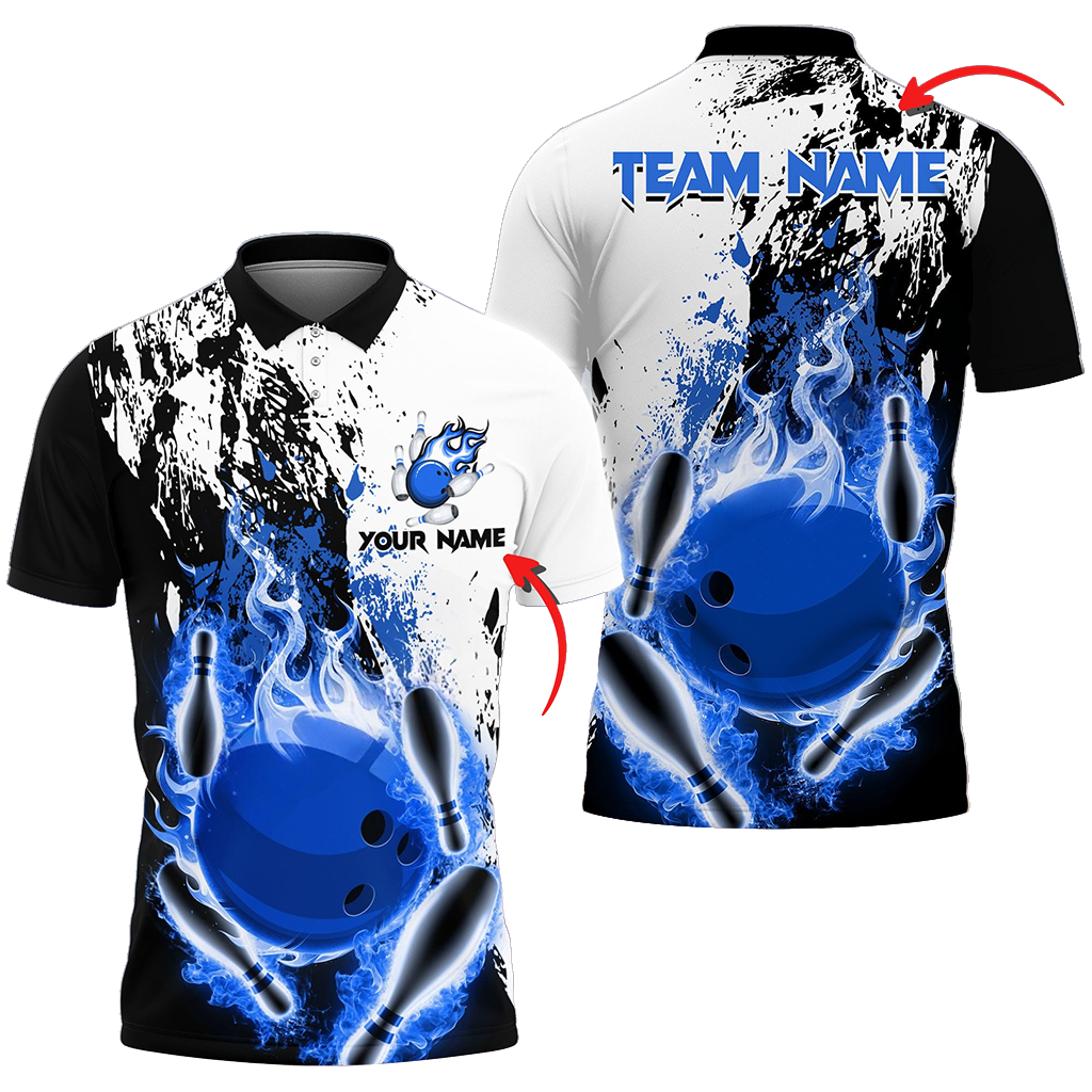 Frenzidea Bowling And Pins Burned Fiercely Customized Name 3D Shirt (5 Colors)