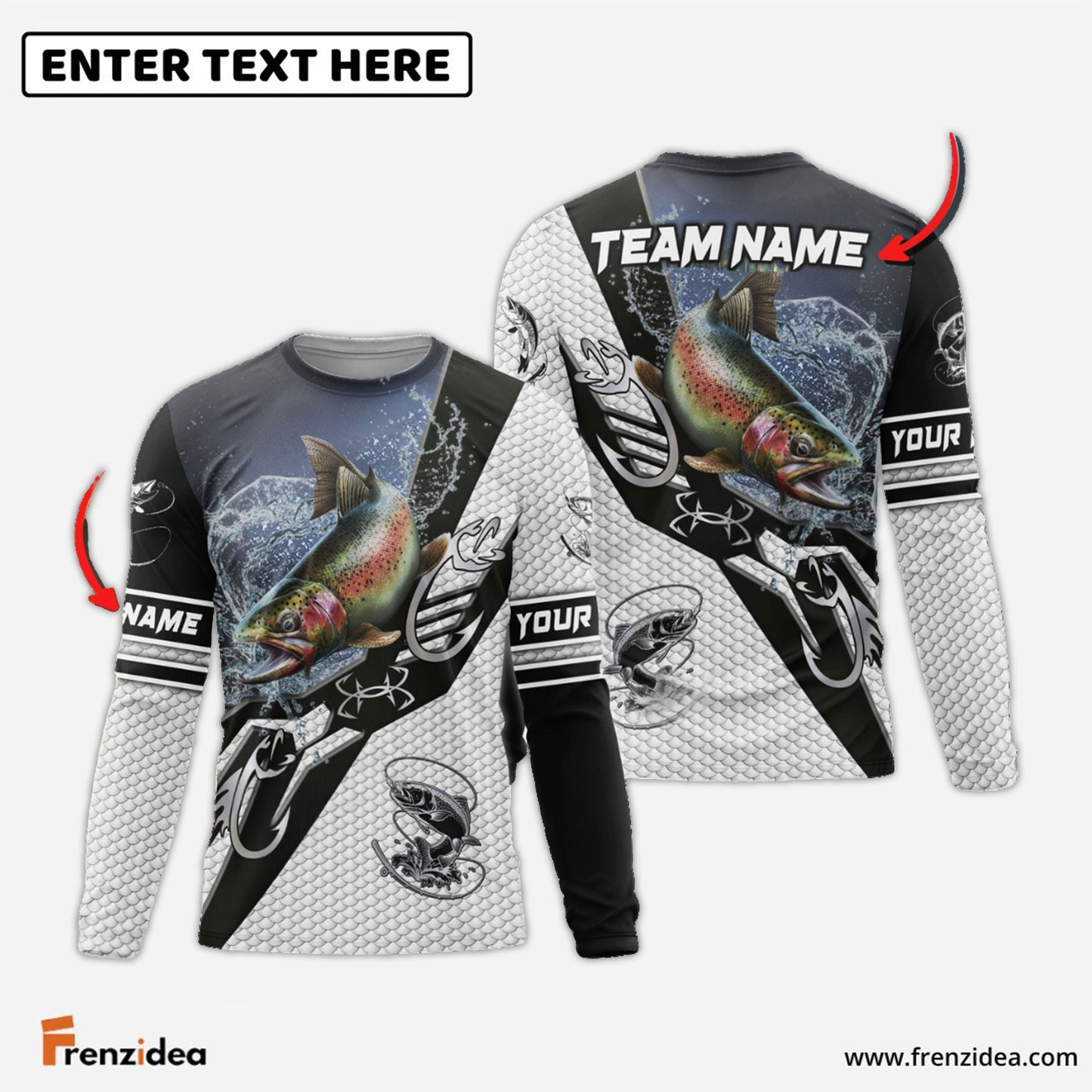 Frenzidea Trout Fishing Target Locked Custom Name & Team Name 3D Shirts