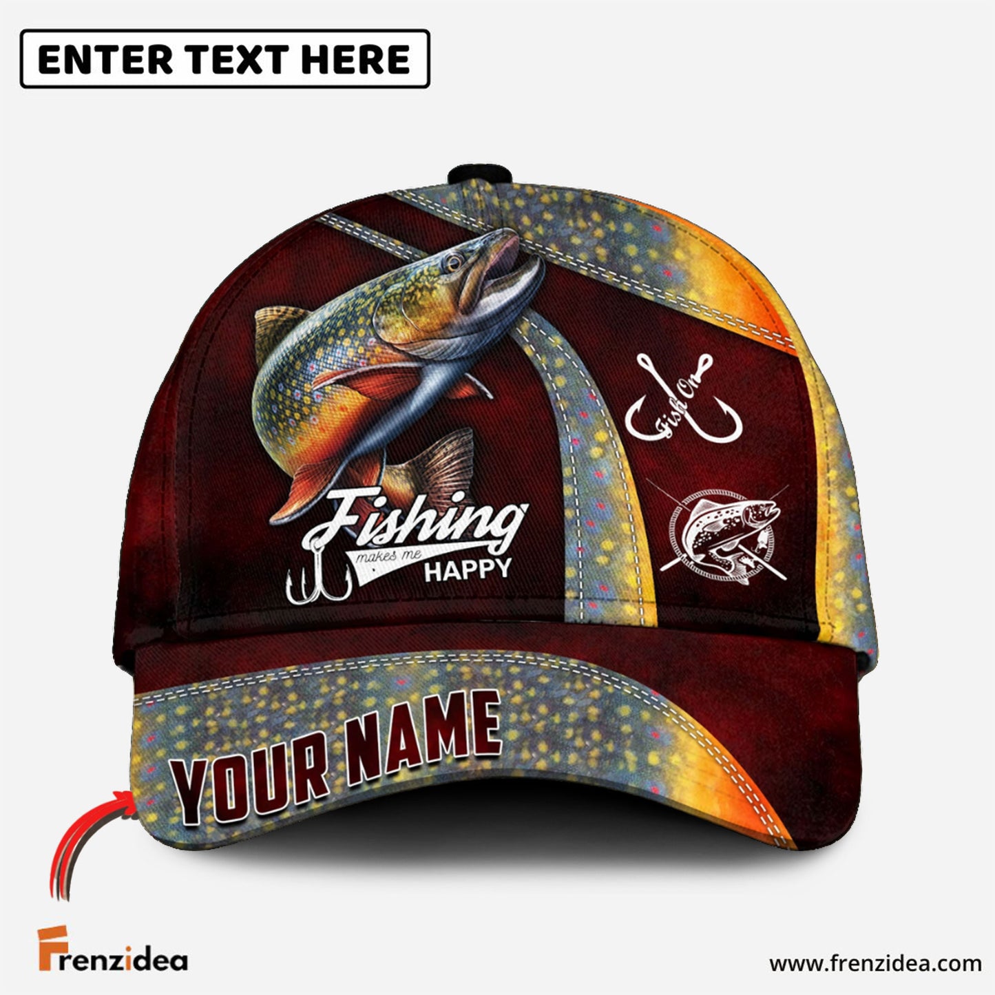 Frenzidea Personalized Trout Fishing Classic Cap