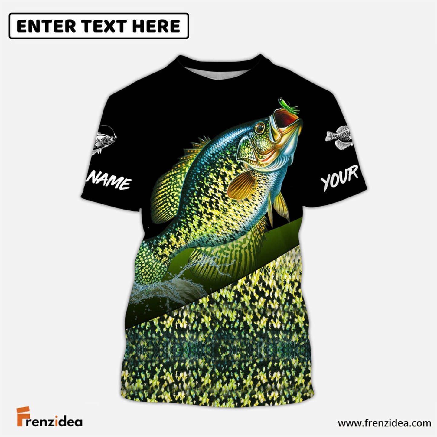 Frenzidea Custom Name Crappie Freshwater Fishing Shirts