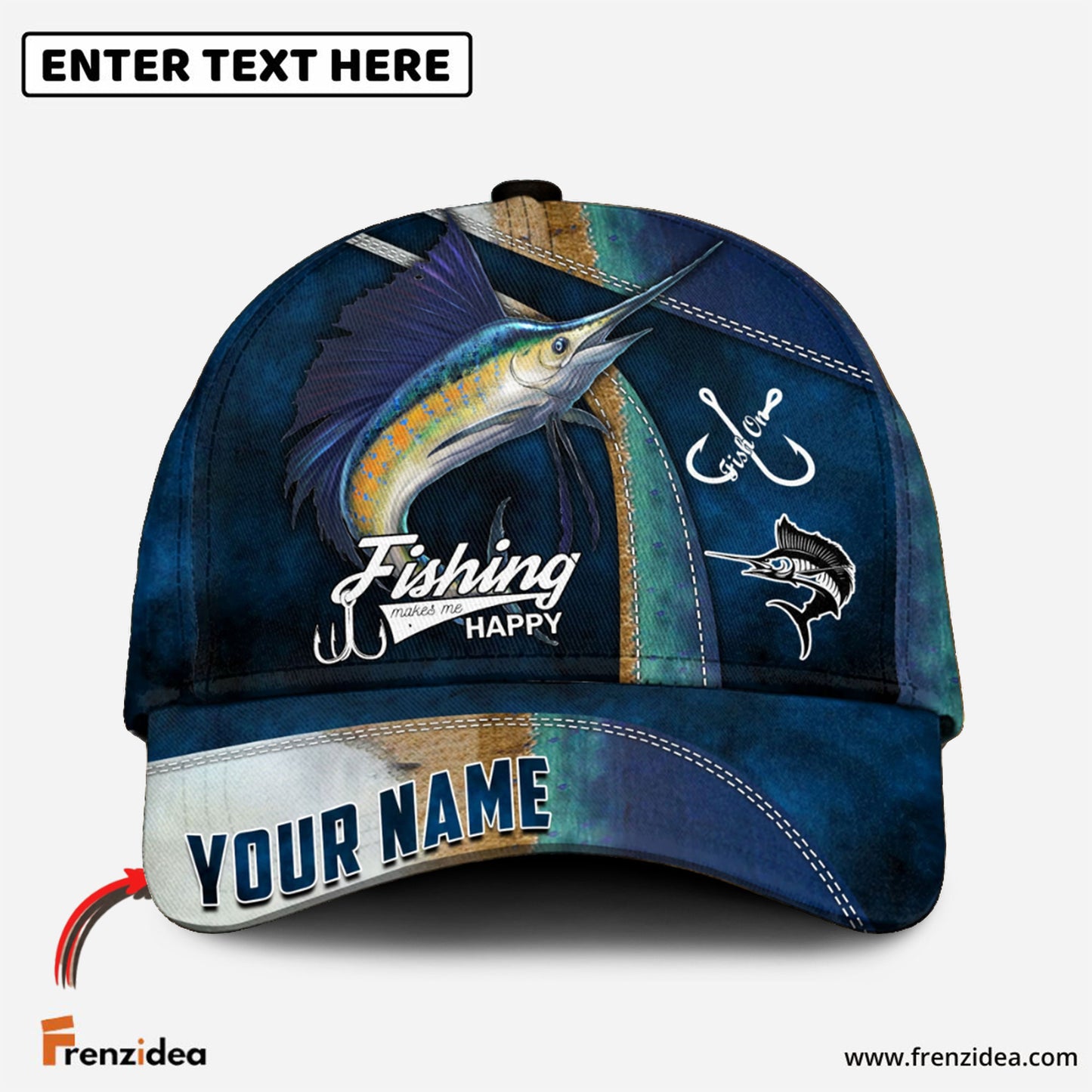 Frenzidea Personalized Marlin Fishing Classic Cap