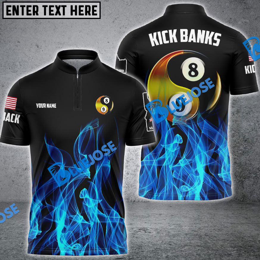 Frenzidea Billiard Heavenly Flame KB Personalized Name, Team Name Unisex Shirt