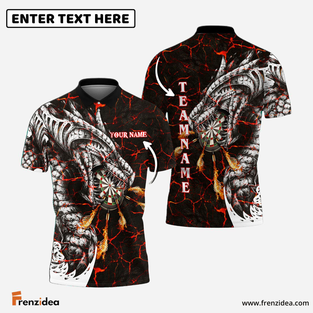 Frenzidea Darts Magma Dragon Personalized Name, Team Name 3D Shirt (4 Colors)