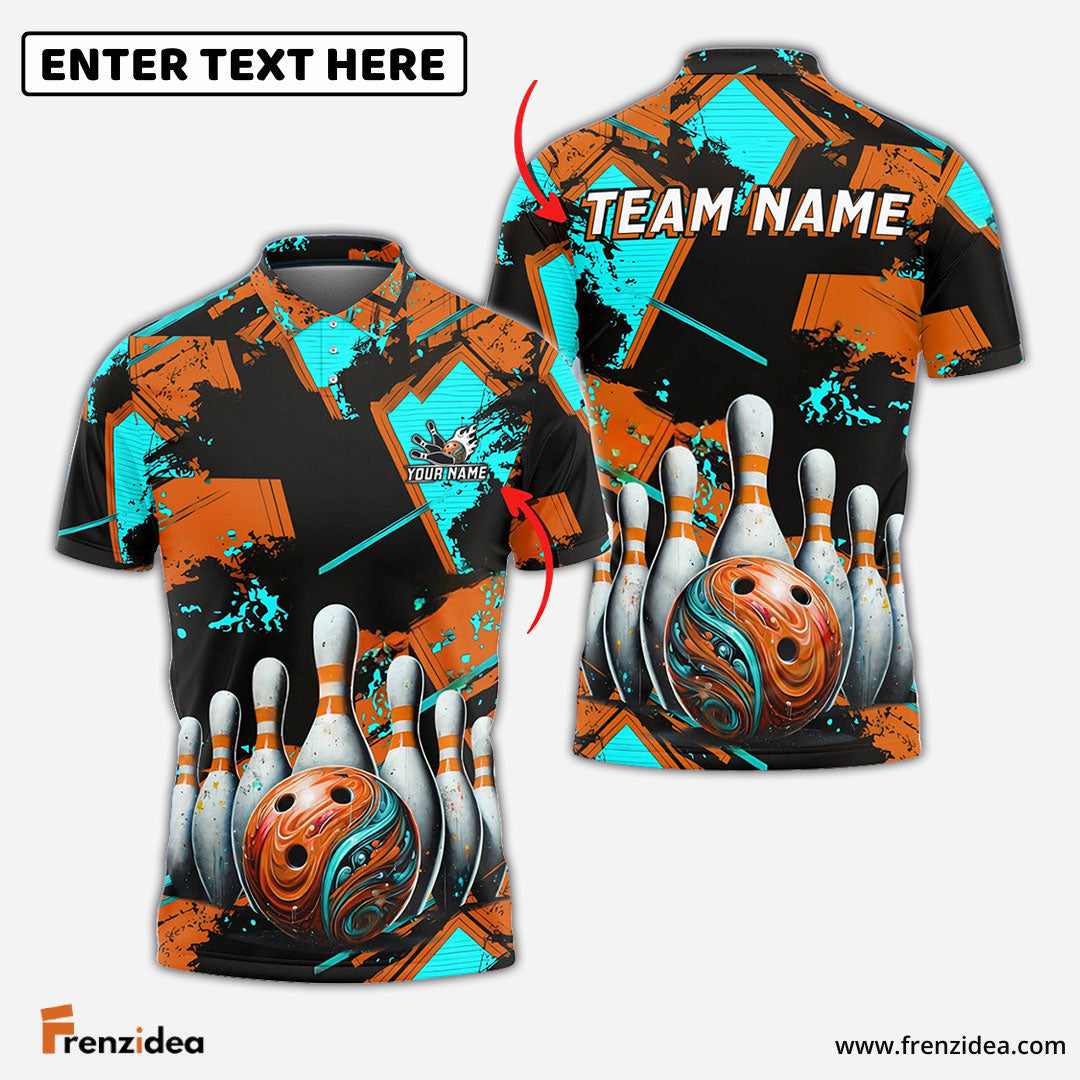 Frenzidea Bowling And Pins Two World Collapse Customized Name 3D Shirt (4 Colors)