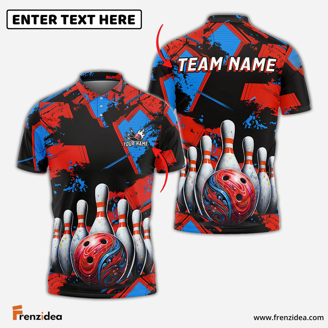 Frenzidea Bowling And Pins Two World Collapse Customized Name 3D Shirt (4 Colors)