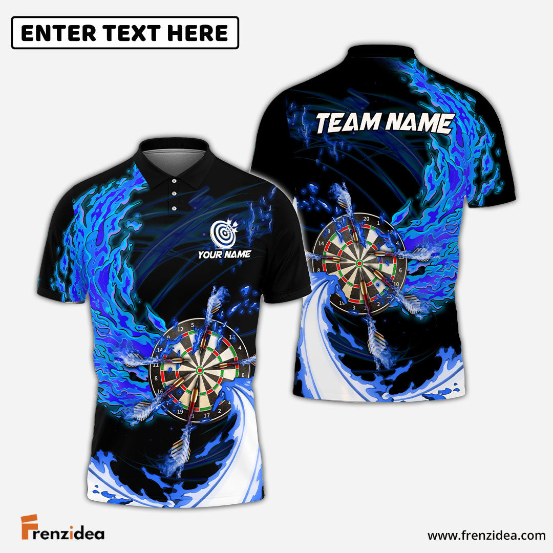 Frenzidea Breath Of Fire Darts Personalized Name, Team Name Polo Shirt (4 Colors)